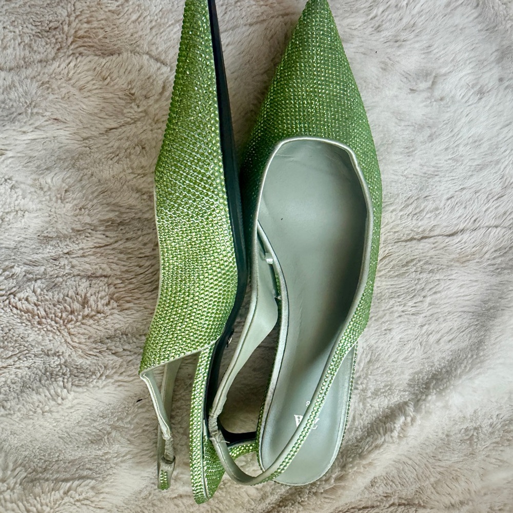 Disco fever - Zara Shimmering Green Slingback Heels